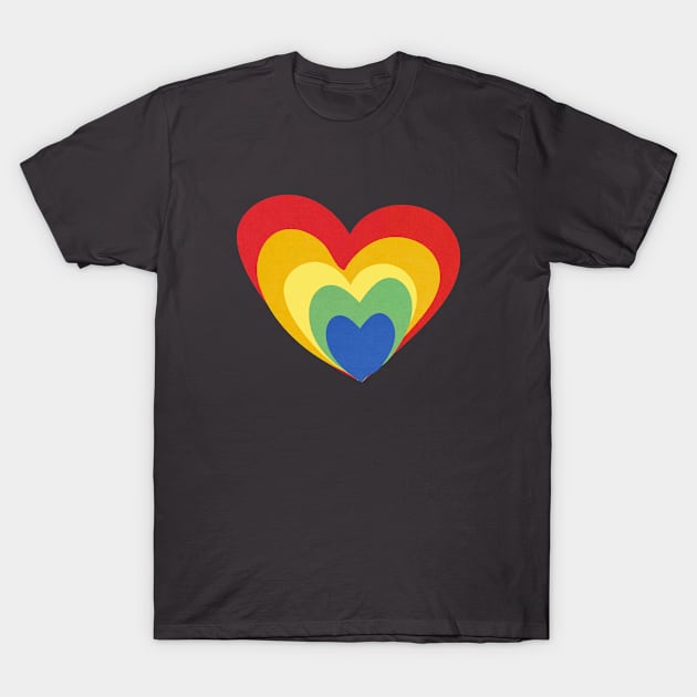 Rainbow Hearts T-Shirt by Tee Rock